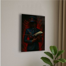 Kadın Pilot ve Uçak Temalı Cam Tablo Kadın Pilot Hediye Isme Özel Doğum Günü, Ev Hediyesi