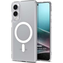 Microsonic Samsung Galaxy S25 Edge Kılıf Magsafe Clear Sararmaz Şeffaf