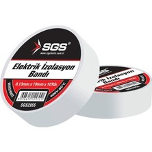 Sgs  Elektrik Izolasyon  Bandı Beyaz  0.13 mm x 19 mm X13 Yds  ( 5 Adet )
