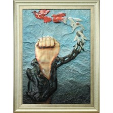 E38 El Işçiliği  Aliminyum Kabartma Tablo 62X82 cm - 6356