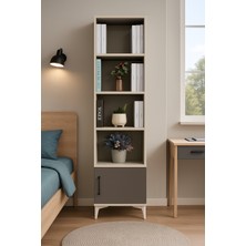 Deniz Komodin & Kitaplık Set | %100 MDF | Ağaç Ayaklı Modern Set