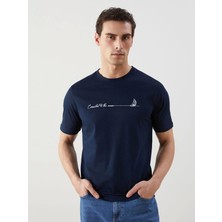 Lcwaıkıkı Classic Lacivert Bisiklet Yaka Baskılı Penye Erkek Tişört