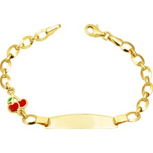 Kirazlı Çocuk Künyesi 14 Ayar Altın