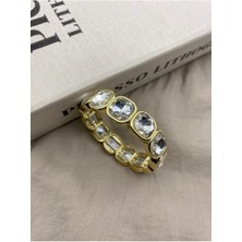 Hedef Bujiteri Gold Renk Gümüş Kristal Taşlı Lastikli Bileklik Baget Model Unisex Kullanıma Uygun