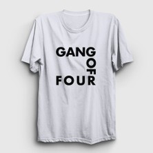 Presmono Unisex Beyaz Logo Gang Of Four T-Shirt