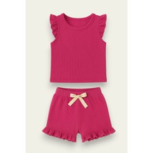 Fırfırlı Kız Çocuk Şort Takım