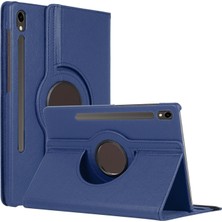 Microsonic Samsung Galaxy Tab S10 Fe Kılıf 360 Rotating Stand Deri Lacivert