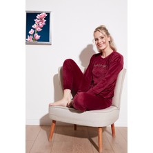 Lela Regular Fit Yumuşak Dokulu Kadife Pijama Takımı Bayan Pijama Takımı 6094200W4