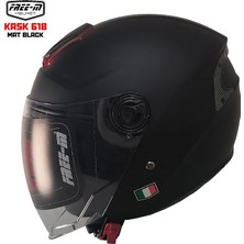 Free-M 618 Yarım Kask Mat Siyah(Güneş Vizörlü)