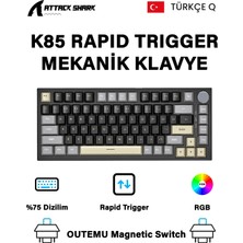 Attack Shark K85 Rapid Trigger Kablolu Rgb Mekanik Klavye Türkçe Q
