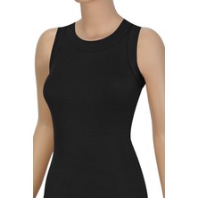 Öts Kadın Atlet Sıfır Kol Fitilli Halter Yaka (%96 Pamuk - %4 Elastan)