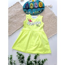 Stay True Pamuklu Askılı Elbise Neon Sarı - 3-4 Yaş