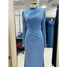 Drapeli Simli Likralı Abiye