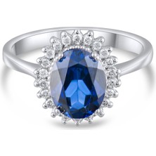 Lial Diamond 2.69 Karat Pırlanta Safir Yüzük, Gerçek Pırlanta, Sertifikalı Mücevher