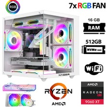 Xaser Eco X10 Ryzen 7 5700X 16GB Ram 512GB M.2 Nvme SSD 16GB RX9060 Xt Sıvı Soğutmalı Hazır Oyuncu Sistemi