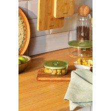Karaca Green Yuvarlak Cam Saklama Kabı 300 ml