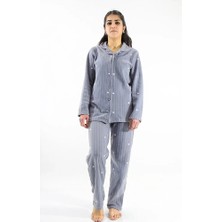 Önden Düğmeli Polar Pijama Takımı