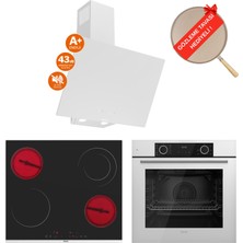 Ferre Fryart&flowart Elistro Sessiz Davlumbaz Elektrikli Beyaz Ank. Set (D078-SA + MS263 + XE63CB)