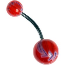 Kırmızı Bioplast Göbek Piercing K1