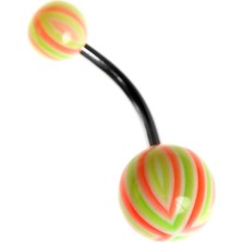 Renkli Bioplast Göbek Piercing K1