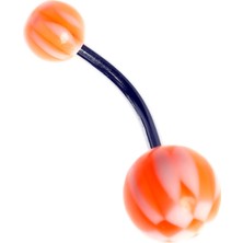Turuncu Bioplast Göbek Piercing K1