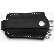 Hakiki Deri Anahtarlık, 4-5 Anahtar Kapasiteli, Şık ve Minimalist Tasarım