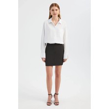 Hiccup Kadınlar Kombinli Mini Gömlek Elbise Beyaz