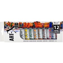 Rich Akrilik Set Art-X 12 Renk 12 ML Tüp 07521