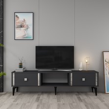 Dorukct Tv Sehpası Antrasit-Gümüş