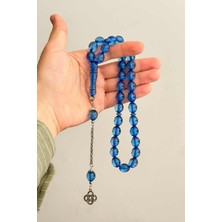 Iri Boy Sevenlere Özel Mavi Toz Kehribar Tesbih