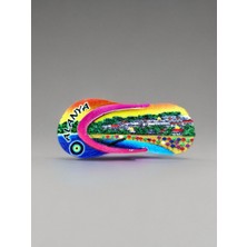 Alanya Temalı Kabartma Polyester Magnet. 10CM x 5cm Turuncu