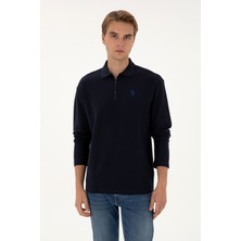 U.S. Polo Assn. Erkek Comfort Fit Yarım Fermuarlı Lacivert Sweatshirt 50313754-VR033