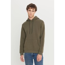Altınyıldız Classics Erkek Haki Standart Fit Normal Kesim Içi Polarlı 3 Iplik Kapüşonlu Kanguru Cepli Pamuklu Sweatshirt