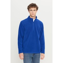 Altınyıldız Classics Erkek Saks Mavi Anti-pilling Tüylenme Yapmayan Isı Koruyan Standart Fit Dik Yaka Polar Sweatshirt
