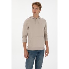 U.S. Polo Assn. Erkek Regular Fit Kapüşonlu Taş Basic Sweatshirt 50313720-VR049