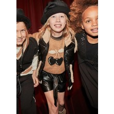 Mayoral Kız Çocuk Deri Görünümlü Şort 10-14 Yaş Siyah Günlük Kullanım İçin Normal Bel