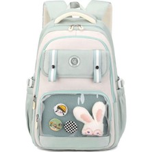 Sevimli Tavşanlı Çok Bölmeli Okul Çanta Seti (Çanta-Beslenme-Kalemlik)