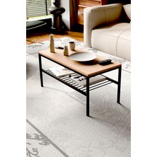 Omvo Metal Orta Sehpa | 2 Raflı Orta Sehpa Safir Meşe