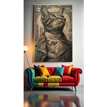 Özkacar Group Kedi Parası Dolar Ev Duvar Salon Güzellik Salonu Ofis Dükkan Dekarasyon Kanvas Tablo