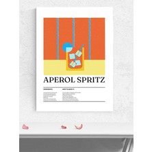 Aperol Spritz Kokteyl Tarifi Minimalist Sanat Mutfak Poster - Afiş - Dekoratif Duvar Poster