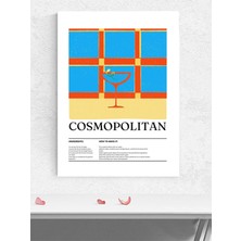 Cosmopolitan Kokteyl Tarifi Pop Sanat Mutfak Poster - Afiş - Dekoratif Duvar Poster