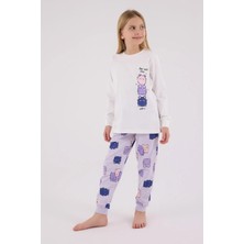 Rolypoly Kız Çocuk Pijama Takım 2-8 Yaş Beyaz
