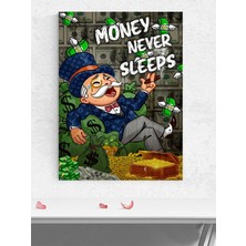 Money Never Sleeps, Para Uyumaz, Zengin Baba Motivasyon Poster - Afiş, Ofis,çalışma Odası Dekorasyon