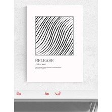 Release, Akışına Bırak Tipografik Kelime Sanatı Soyut Sanat Sanatsal Poster - Afiş - Dekorasyon