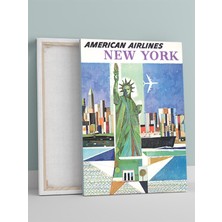 Liberty's Flight, Özgürlük Heykeli New York Vintage Kübist Sanat Kanvas Tablo - Tuval Tablo