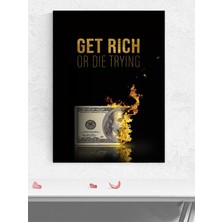 Burning Ambition, Yanan Para, Dolar Motivasyon Poster - Afiş - Ofis, Çalışma Odası Dekorasyon