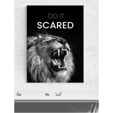 Scared Courage, Korkudan Cesaret Motivasyon Poster - Afiş - Ofis, Çalışma Odası Dekorasyon