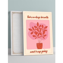 Breathe & Bloom, Nefes Al & Yeşer Motivasyon Kanvas Tablo, Tuval, Ofis, Çalışma Odası Dekorasyon