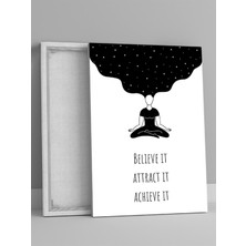 Mindset, Inan ve Başar Motivasyon Kanvas Tablo, Tuval, Ofis, Çalışma Odası Dekorasyon