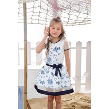 Pamina Kız Çocuk Deniz Temalı Etekli Takım 2-6 Yaş Beyaz